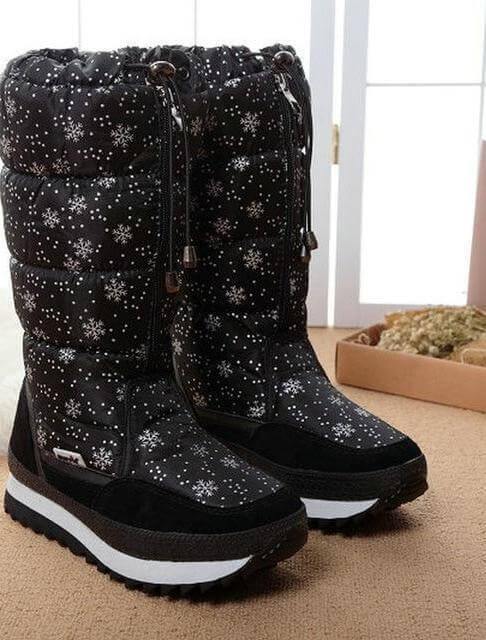 Long Sleeve Plush Warm Winter Boots for Women