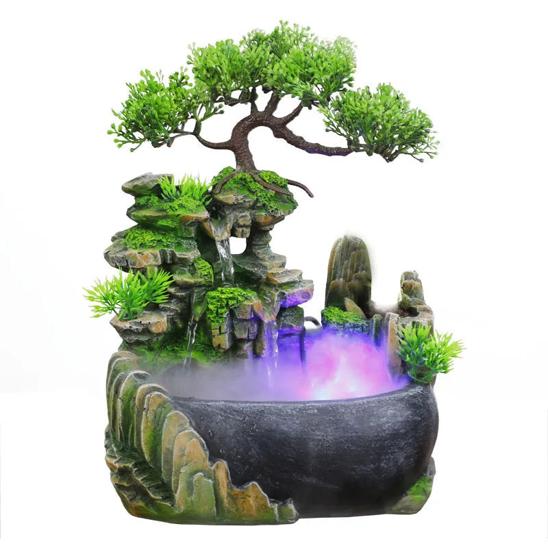 LED Waterfall Color-Changing Relaxing Fountain