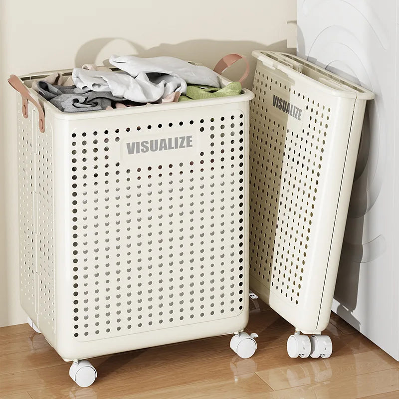 Easy Mobility Modern Space-Saving Laundry Organizer Basket