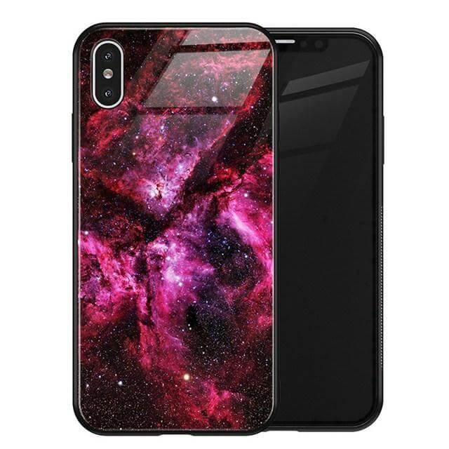 Luxury Space Silicone Glass Anti Slip Iphone Cases