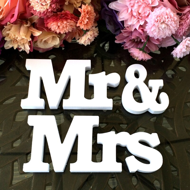 Mr & Mrs Wooden Letters for Wedding Decoration