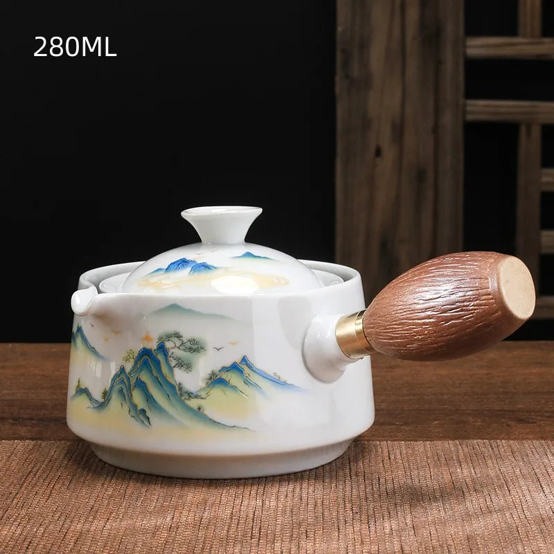 Traditional Harmony Ceramic Rotating Teapot