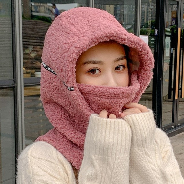 Winter Hooded Warm Thick Mask Hat