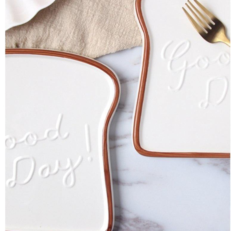 Ceramic Toast Breakfast Plate