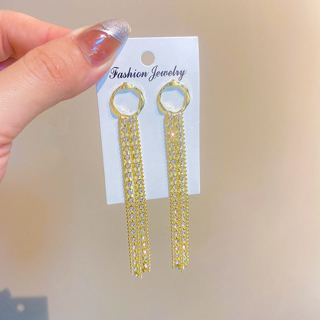 Golden Shining City Tassel Earring