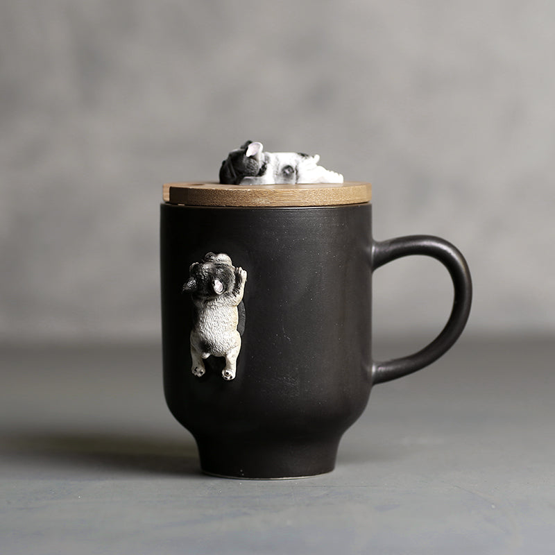 3D Climbing Bulldog Ceramic Mugs