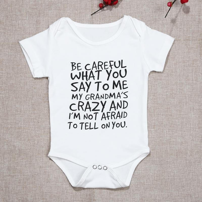 Baby Funny Letter Printed Bodysuit