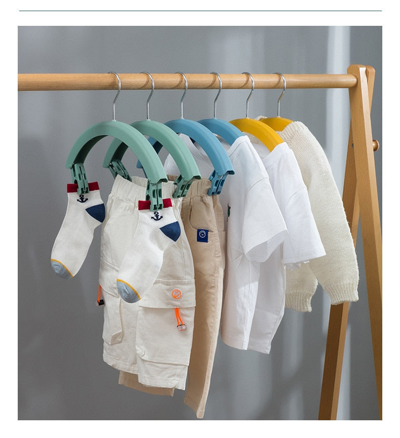 Three-Layer Rotating Cloth Hangers with Clips