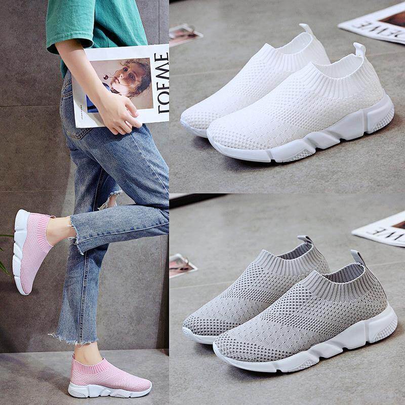 Breathable Slip on Knit Running Shoes