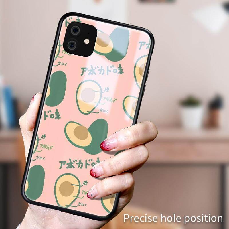 Tempered Glass Avocado iPhone 11 Cases