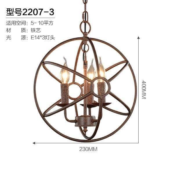 Loft Circular Globe Ball Iron Bird Cage Hanging Light Lamps