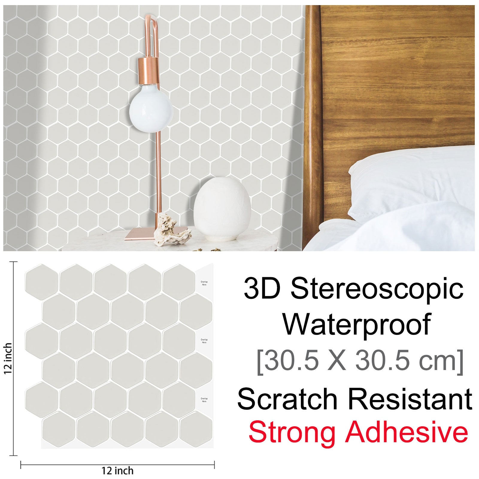 3D Self-Adhesive Hexagonal Wall Stickers