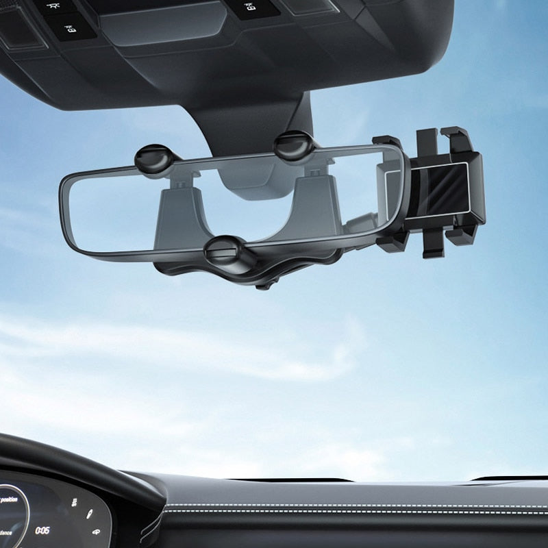 Rotating Rearview Mirror Phone Holder