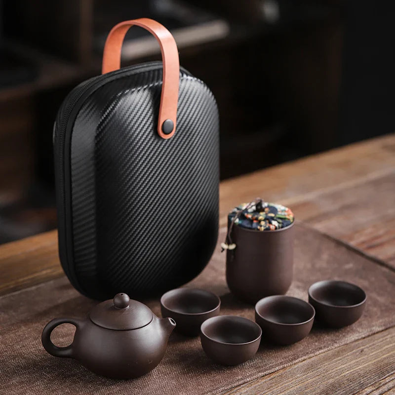 Ceramic Gaiwan Portable Kung Fu Tea Gift Set