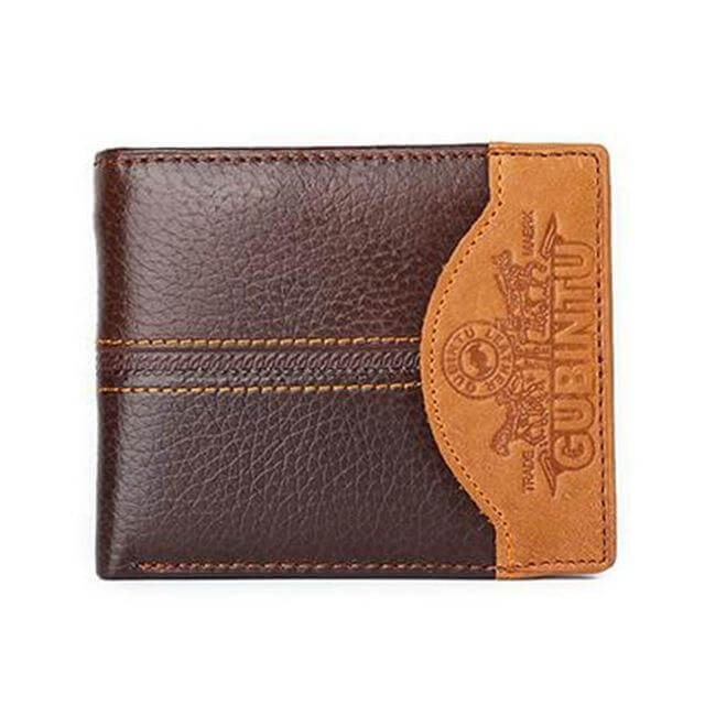 Genuine Leather Men Wallets with Coin Pocket Zipper