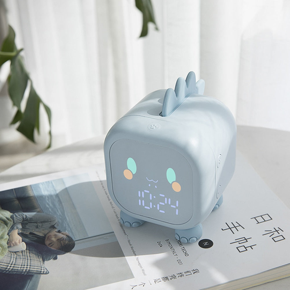 Cute Dinosaur Kids Alarm Clock Night Light