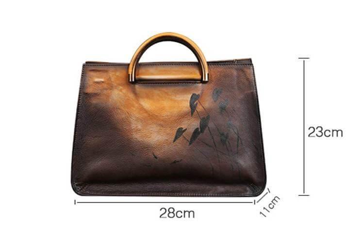 Pure Leather Flower Pattern Cute Women Bags