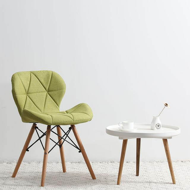 Modern Nordic Leather Wood Chair