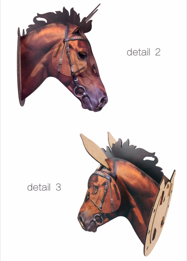 3D Wooden Craft Horse Hanging Wall Decor