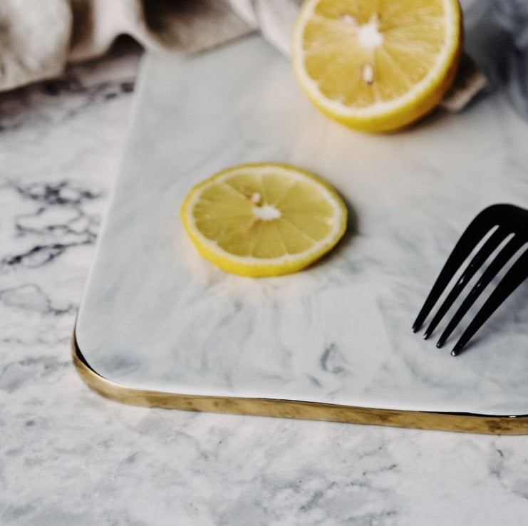 Elegant White Marble Ceramic Cutting Board