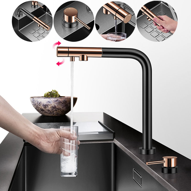 Cup Rinser Nanometer Black Flip Cover Hidden Multifunctional Large Sink