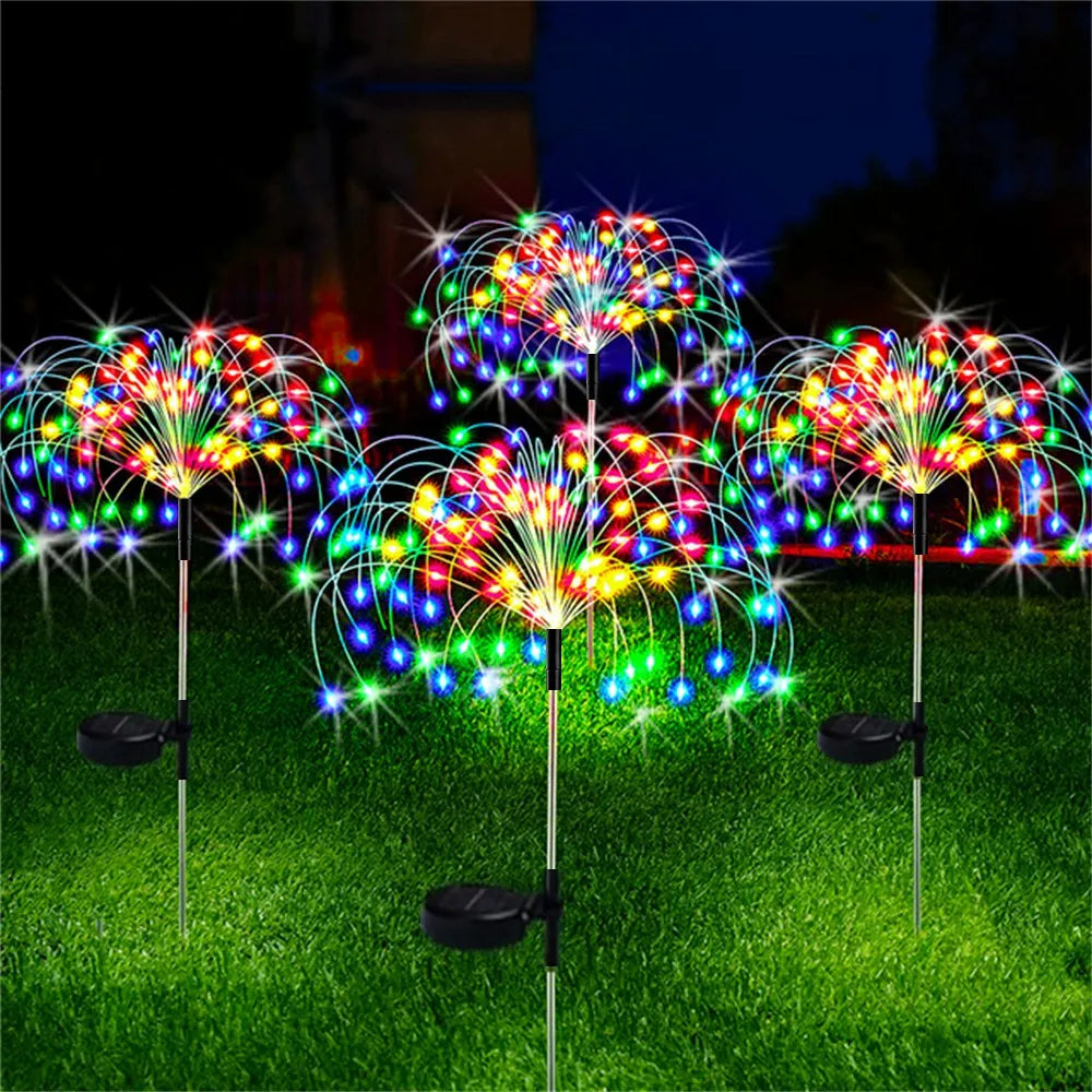 LED Solar Firework Fairy Outdoor Pathway Lights