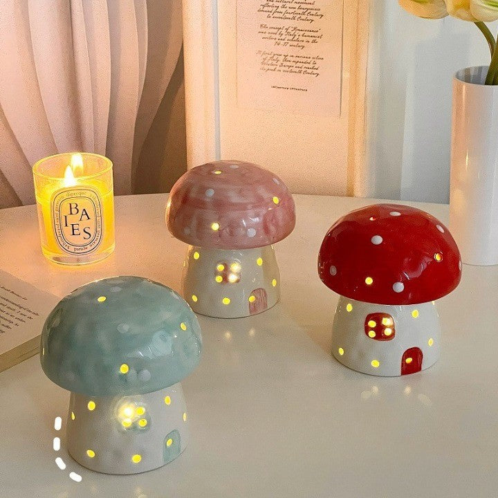 Dreamy Mushroom Shape Ceramic Bedside Lamp