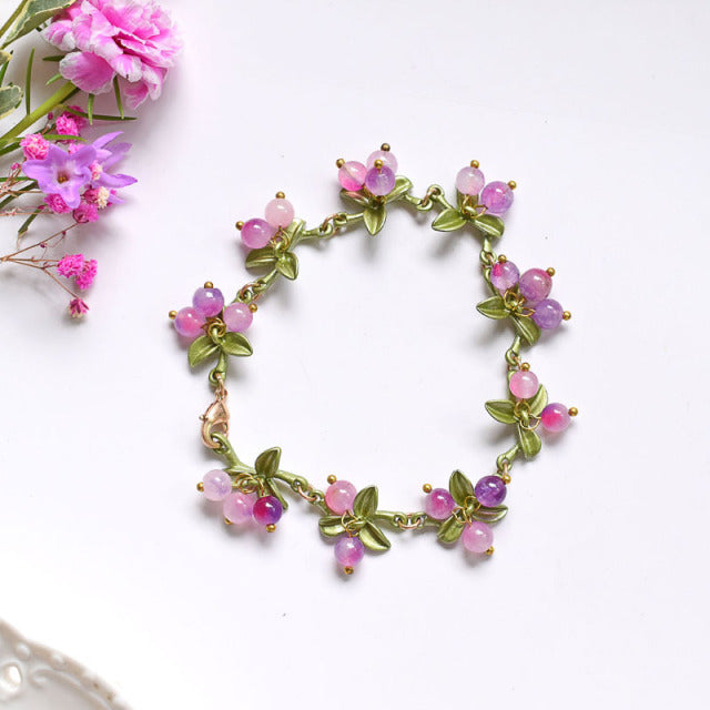 Retro Orchid Flower Bracelet