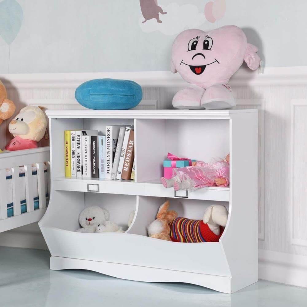 Modern Children Storage Bookshelf Bookcase Toy Organizer