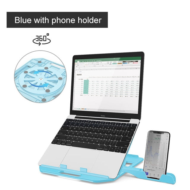 360 Rotating Laptop Stand with Phone Holder