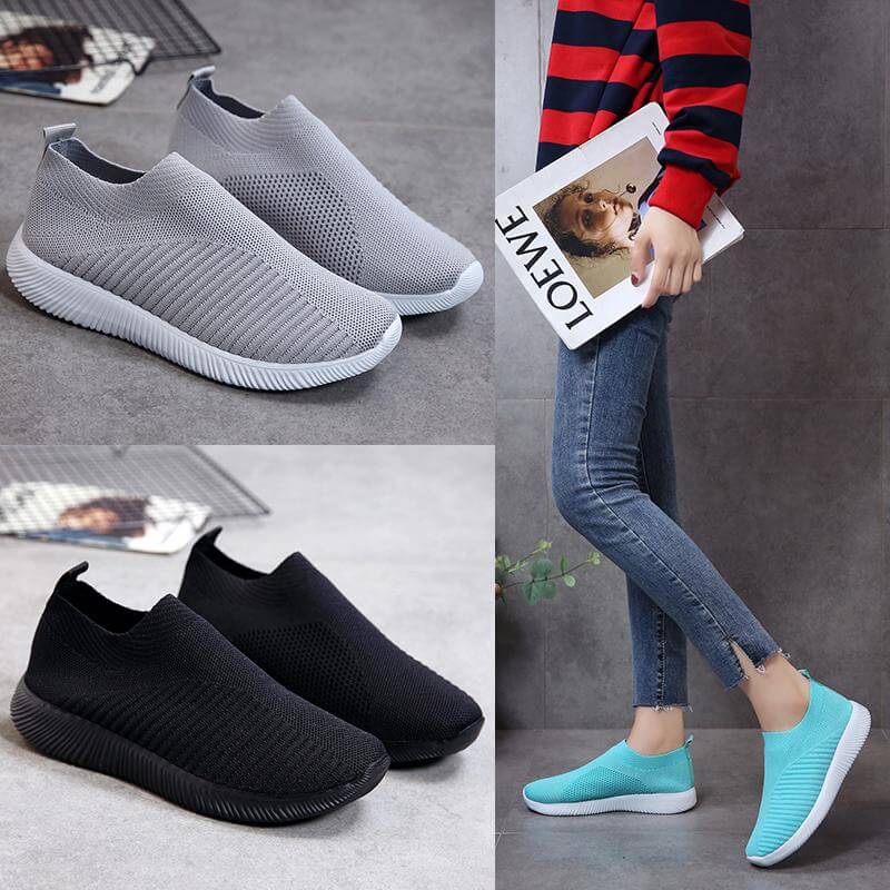 Breathable Slip on Knit Running Shoes