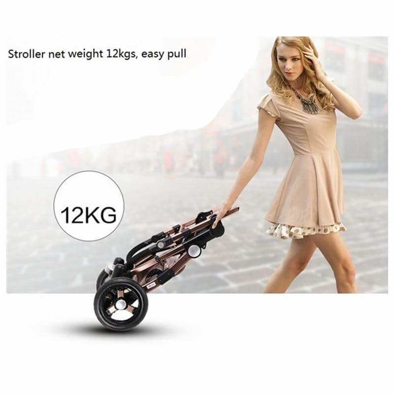 Luxury 3 in 1 Portable Higher Land-scape Carriage Foldable Baby Stroller