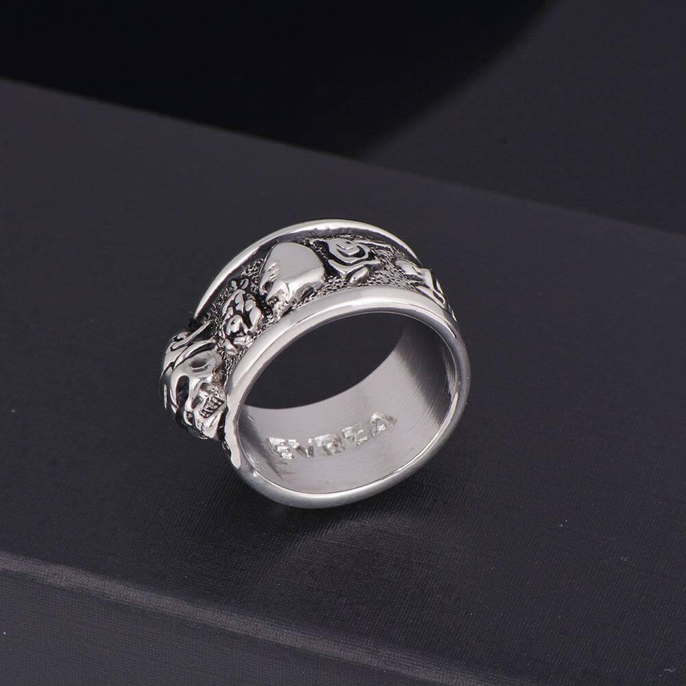 Silver Gothic Skull Unisex Rings