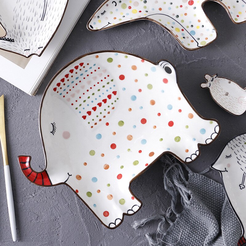 Ceramic Creative Cute Animal Breakfast Plates