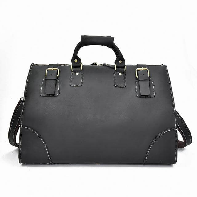 Glossy cow leather travel bag