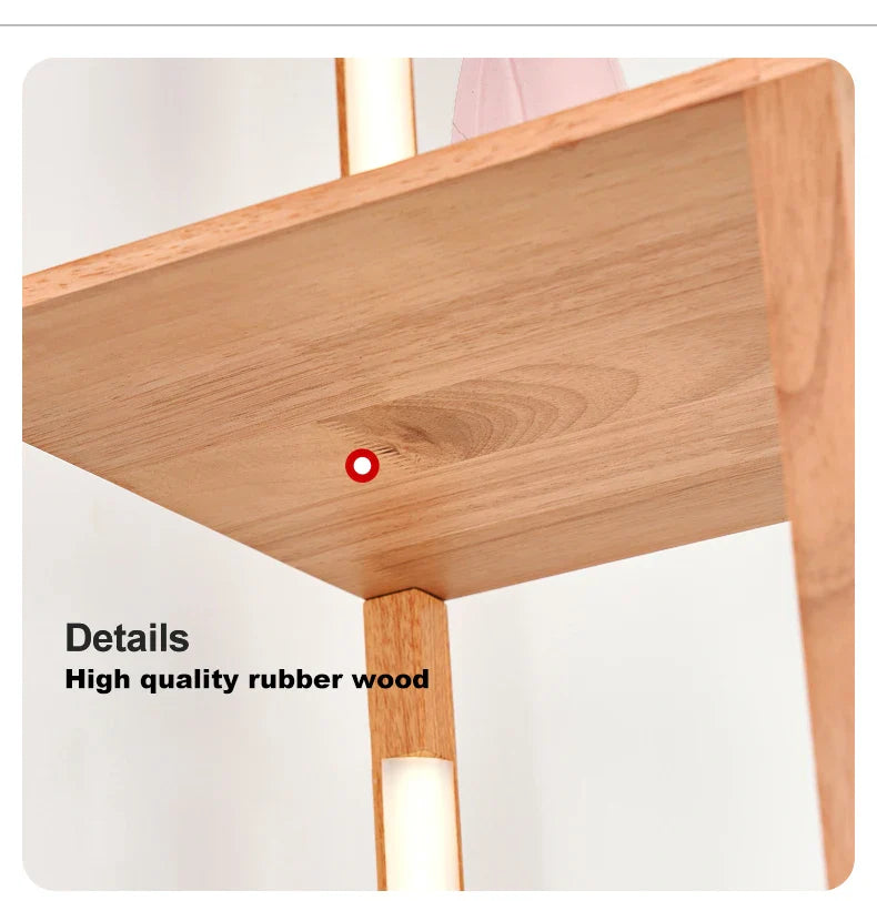 Elegant Wooden LED Light Nordic Shelf