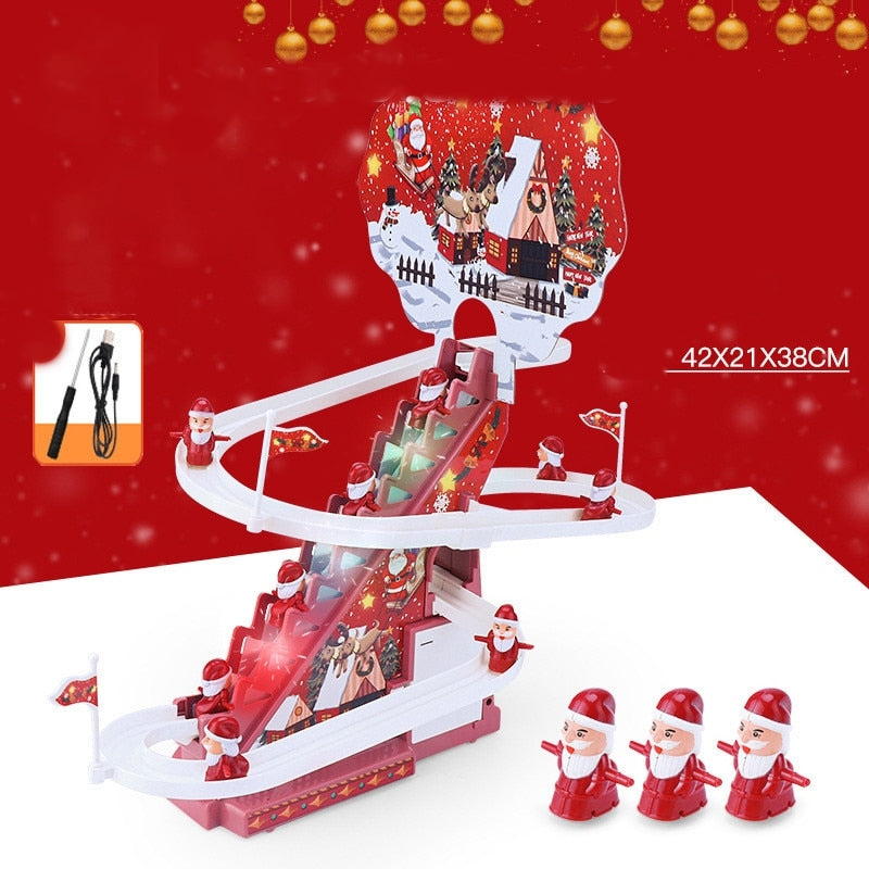 Climbing Santa Claus Race Track Toy Set