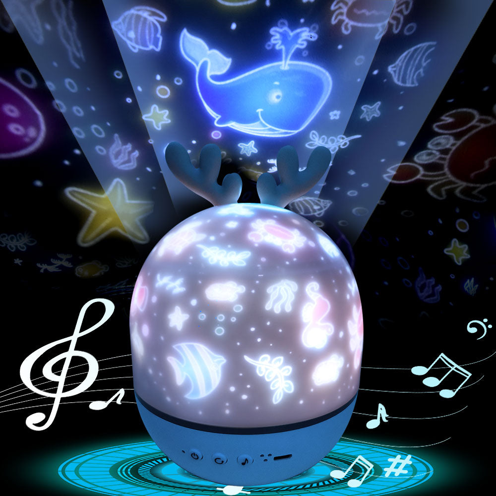 Rotating Deer Music Star Projector Night Lamp