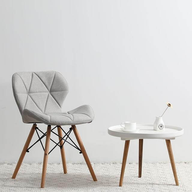 Modern Nordic Leather Wood Chair