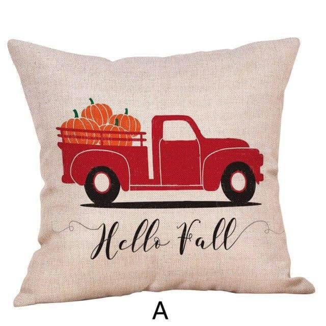 Pumpkin Truck Halloween Fall Pillow Cases