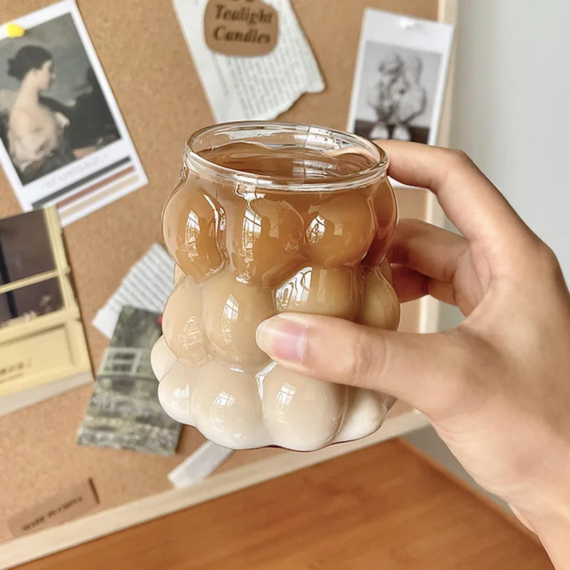 Sleek Glass Irregular Bubble Mug