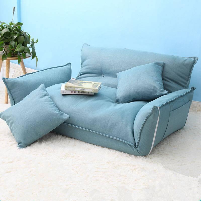 Sleeper Modern Legless Sofa with 2 Pillows