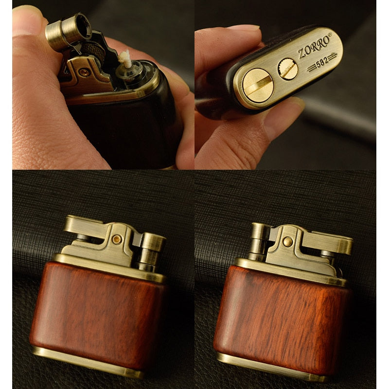 Wooden Vintage Spark Kerosene Lighter