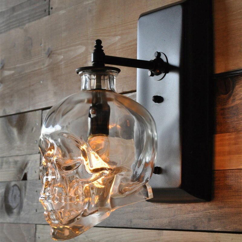 Retro Skull Glass Pendant Light