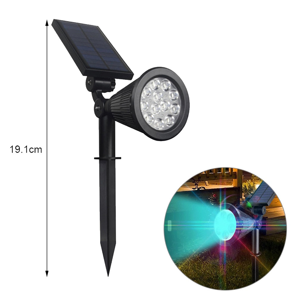 Solar-Powered Colorful Adjustable Garden Spotlight