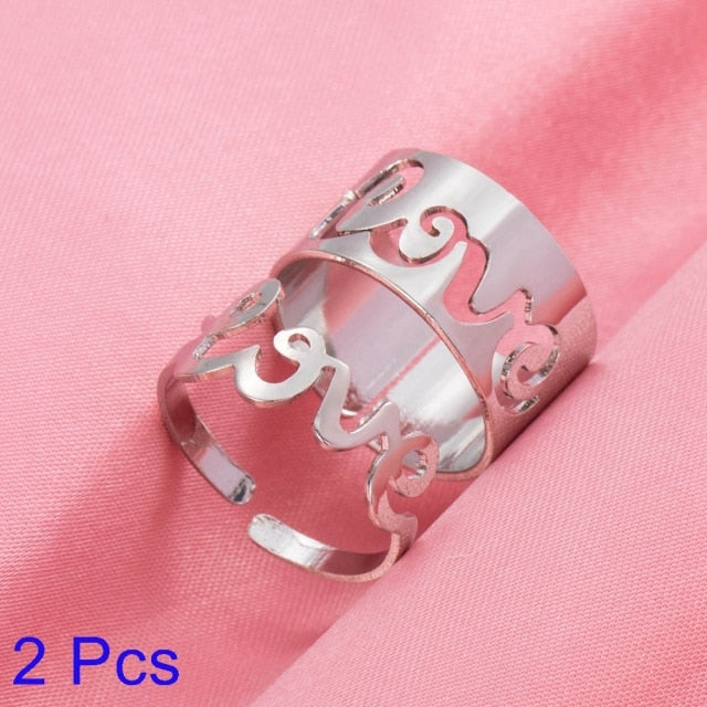 Creative Lovely Couples Matching Ring Set