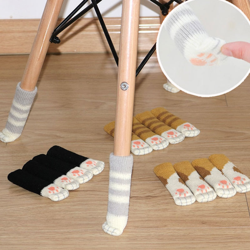 4Pcs Non-Slip Cat Paw Furniture Leg Covers