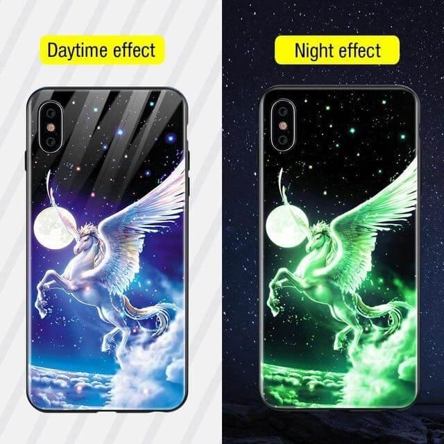 Iphone Luminous Cute Luxury Anti Scratch Glass Case