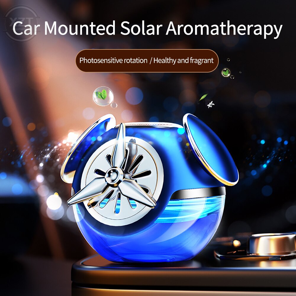 Rotating Perfume Solar Aromatherapy Car Air Freshener