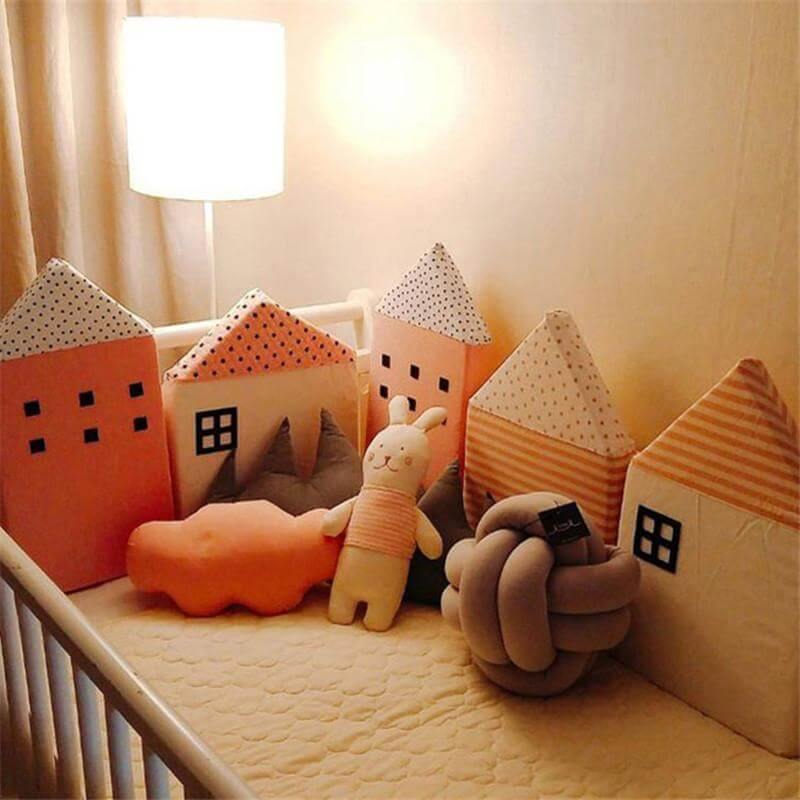 New Combination Cotton Crib Crocodile/House Pillow for Baby